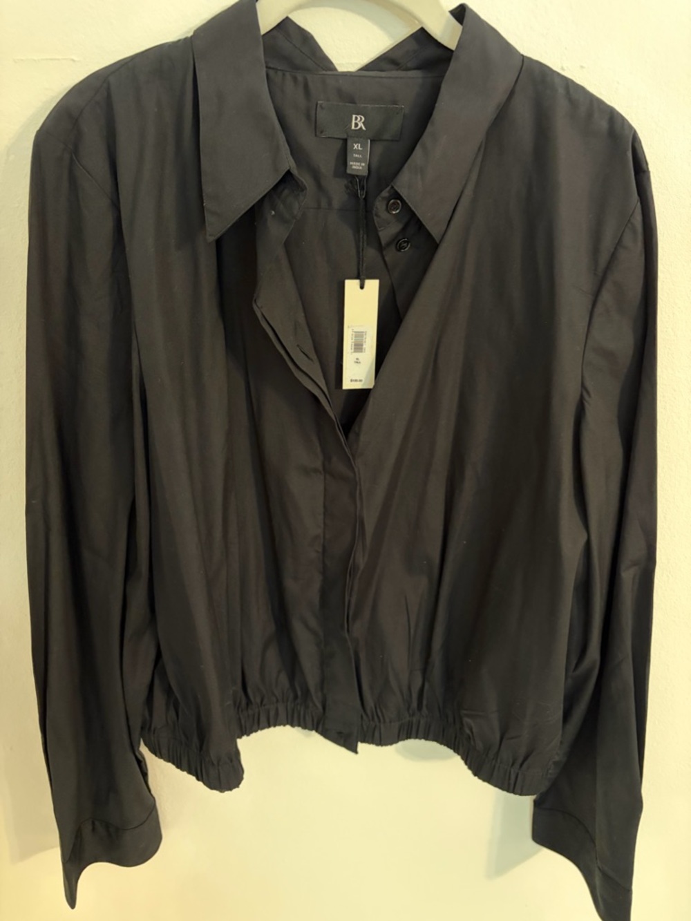 Banana Republic Black Relaxed Collar Blouse